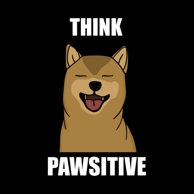 Think Positive Akita Dog by logiamerch