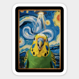 Happy Budgie Art - Cosmic Night Parakeet Magnet
