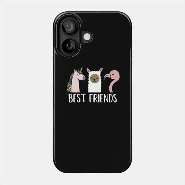 Best Friends Unicorn, Llama, Flamingo Phone Case by logiamerch