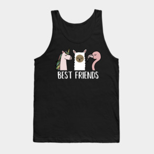 Best Friends Unicorn, Llama, Flamingo Tank Top