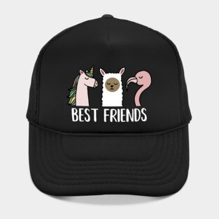 Best Friends Unicorn, Llama, Flamingo Hat