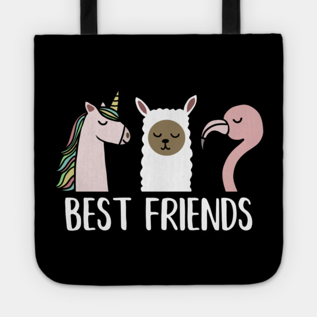 Best Friends Unicorn, Llama, Flamingo Tote by logiamerch