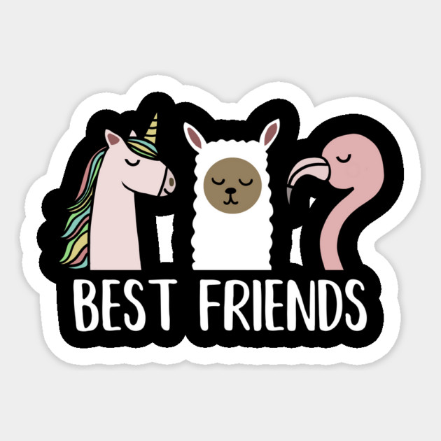 Best Friends Unicorn, Llama, Flamingo Sticker by logiamerch