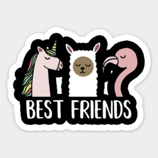 Best Friends Unicorn, Llama, Flamingo Magnet