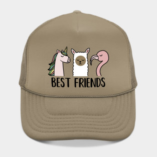 Best Friends Unicorn, Llama, Flamingo Animal Hat
