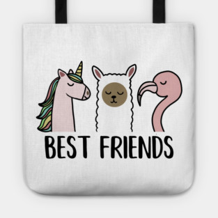 Best Friends Unicorn, Llama, Flamingo Animal Tote