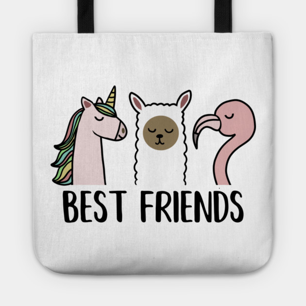 Best Friends Unicorn, Llama, Flamingo Animal Tote by logiamerch