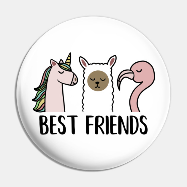 Best Friends Unicorn, Llama, Flamingo Animal Pin by logiamerch
