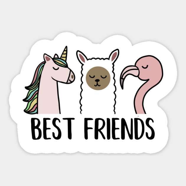 Best Friends Unicorn, Llama, Flamingo Animal Magnet by logiamerch