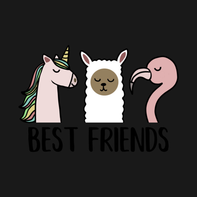 Best Friends Unicorn, Llama, Flamingo Animal by logiamerch