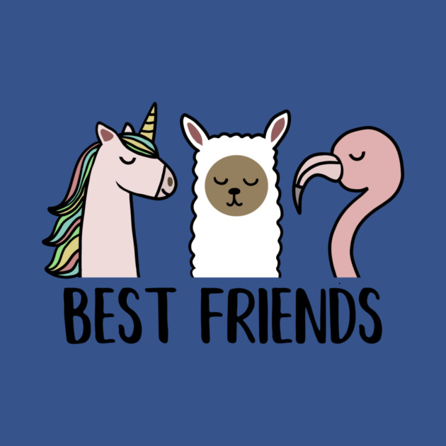 Best Friends Unicorn, Llama, Flamingo Animal by logiamerch