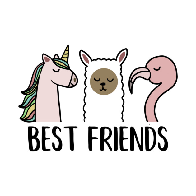 Best Friends Unicorn, Llama, Flamingo Animal by logiamerch