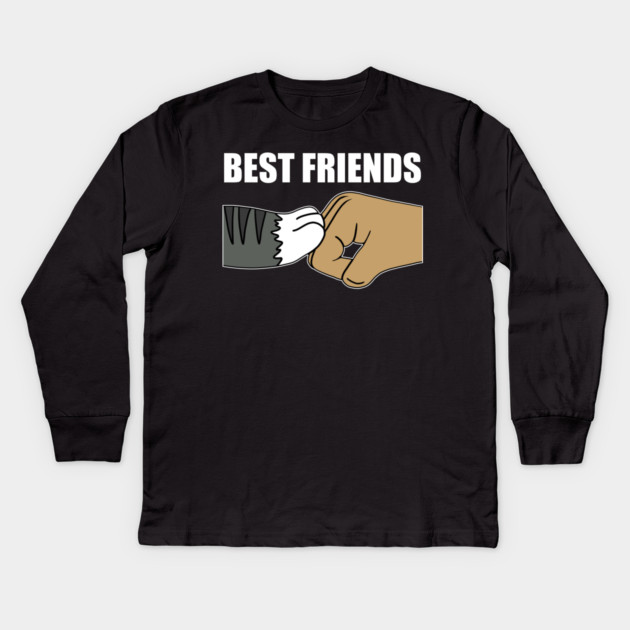 Cat Fist Pump Kids Long Sleeve T-Shirt by logiamerch