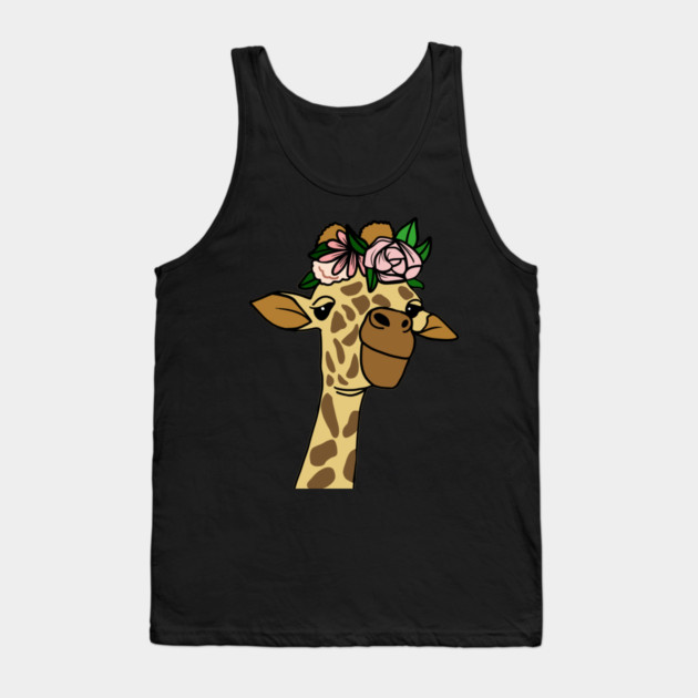 Cute Floral Giraffe Tank Top by logiamerch