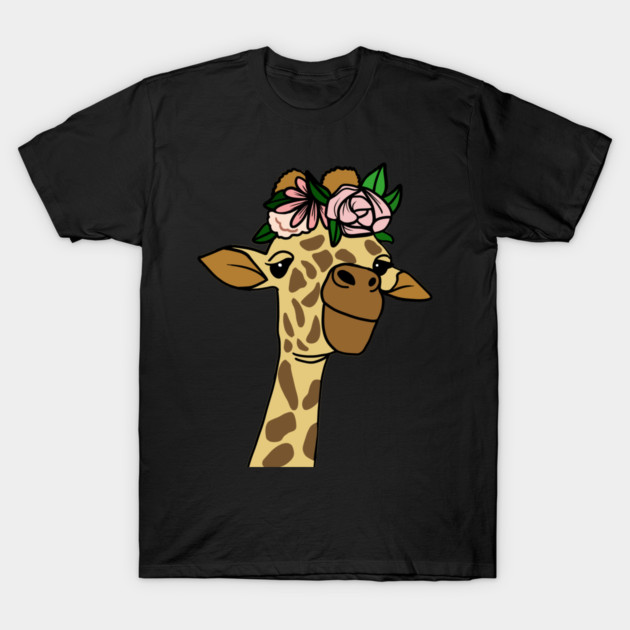 Cute Floral Giraffe T-Shirt by logiamerch