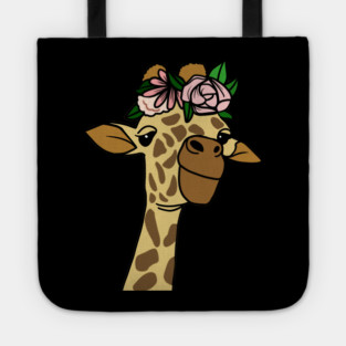 Cute Floral Giraffe Tote