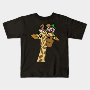 Cute Floral Giraffe Kids T-Shirt