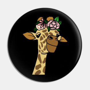 Cute Floral Giraffe Pin