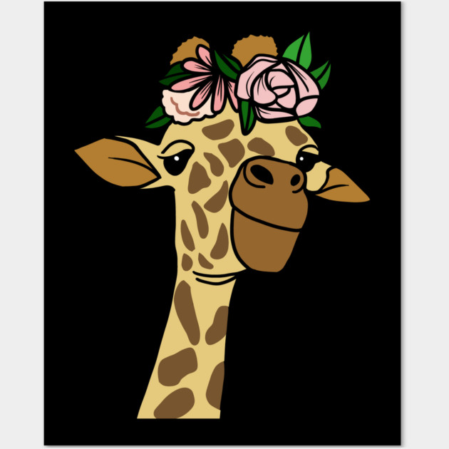 Cute Floral Giraffe Wall Art by logiamerch