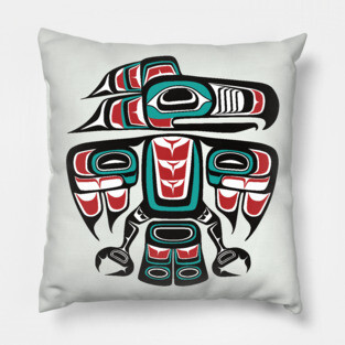 Haida Tlingit Native Raven Totem Pillow