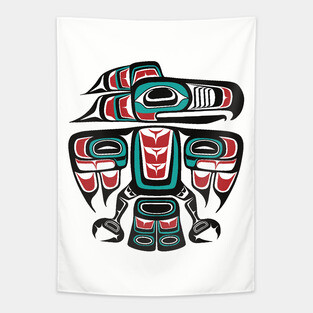 Haida Tlingit Native Raven Totem Tapestry