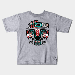 Haida Tlingit Native Raven Totem Kids T-Shirt