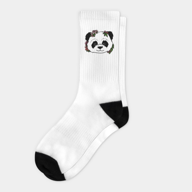 Cute Floral Panda Socks by logiamerch