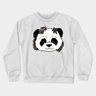 Cute Floral Panda Crewneck Sweatshirt