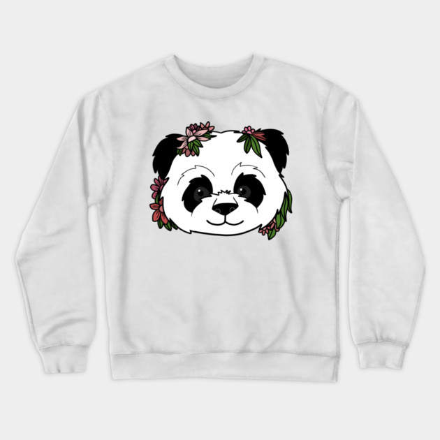 Cute Floral Panda Crewneck Sweatshirt by logiamerch