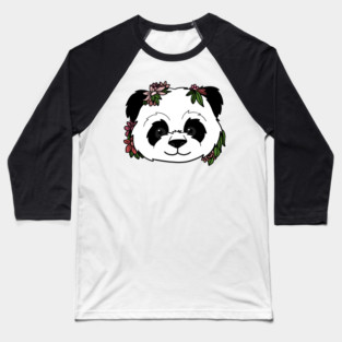 Cute Floral Panda Baseball T-Shirt