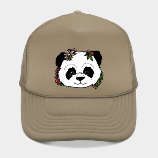 Cute Floral Panda Hat