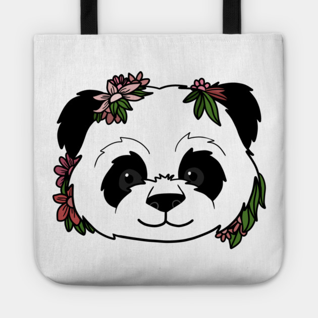 Cute Floral Panda Tote by logiamerch