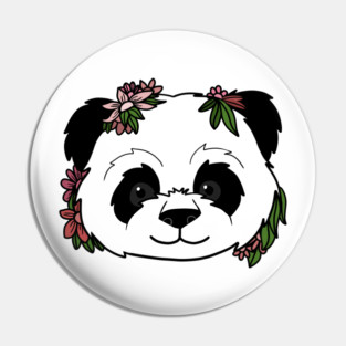 Cute Floral Panda Pin