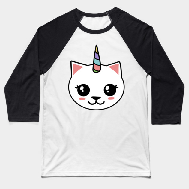 Unicorn Cat Baseball T-Shirt by logiamerch