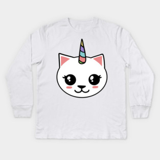 Unicorn Cat Kids Long Sleeve T-Shirt