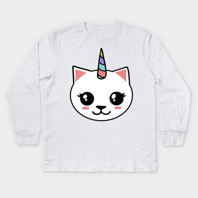 Unicorn Cat Kids Long Sleeve T-Shirt by logiamerch