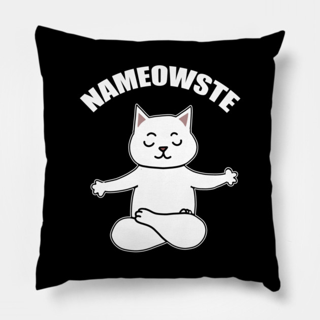 Nameowste Cat Pillow by logiamerch