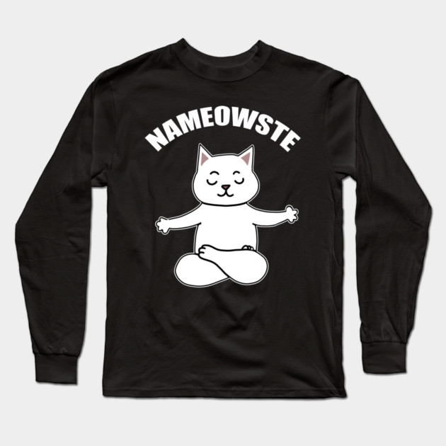 Nameowste Cat Long Sleeve T-Shirt by logiamerch