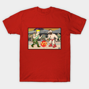 Street Fighter Guile vs Zangief Fight! T-Shirt