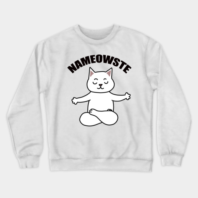 Nameowste Cute Cat Crewneck Sweatshirt by logiamerch