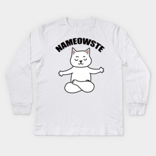 Nameowste Cute Cat Kids Long Sleeve T-Shirt