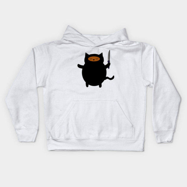 Ninja Cat Kids Hoodie by logiamerch