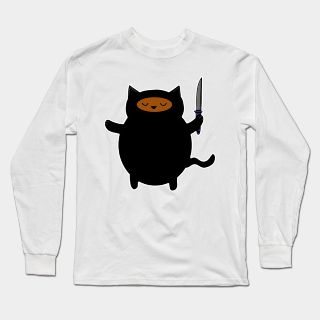 Ninja Cat Long Sleeve T-Shirt by logiamerch