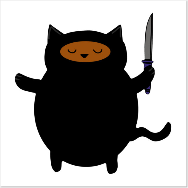Ninja Cat Wall Art by logiamerch