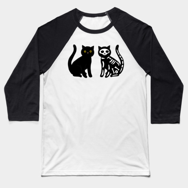 Skull Cats Baseball T-Shirt by logiamerch