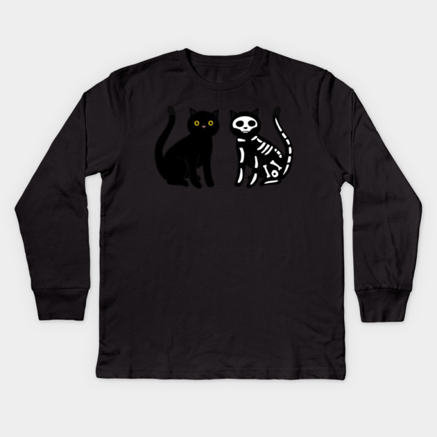 Skull Cats Kids Long Sleeve T-Shirt by logiamerch