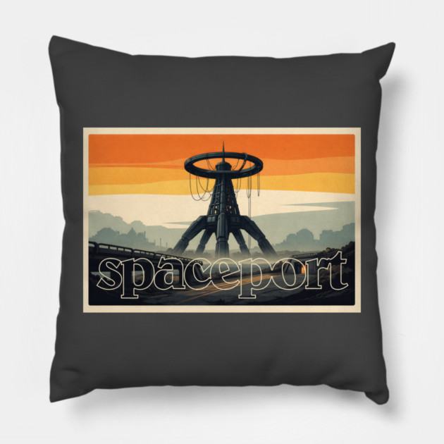 Arc Raiders // Spaceport // Retro Aesthetic Pillow by Shit Post Hero
