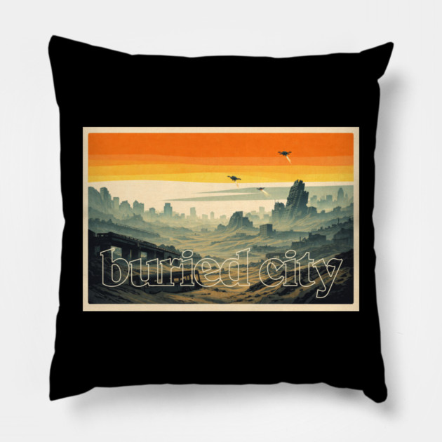 Arc Raiders // Buried City // Retro Aesthetic Pillow by Shit Post Hero