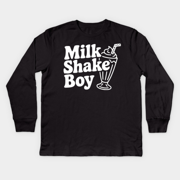 Milkshake Boy Kids Long Sleeve T-Shirt by Frank Ring