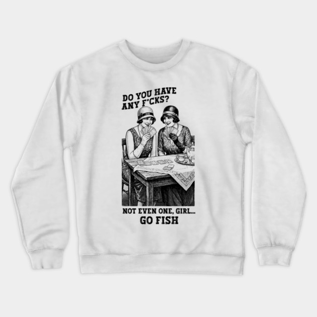 Funy Go Fish Design Crewneck Sweatshirt by Designed By Marty